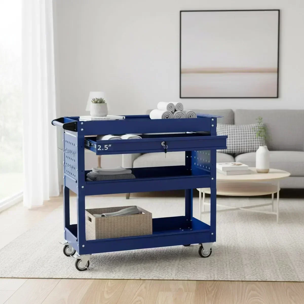 3段式ローリングツールカート、ロック可能な収納、ガレージ・ワ - Workshop Tools Storage のレビューと価格