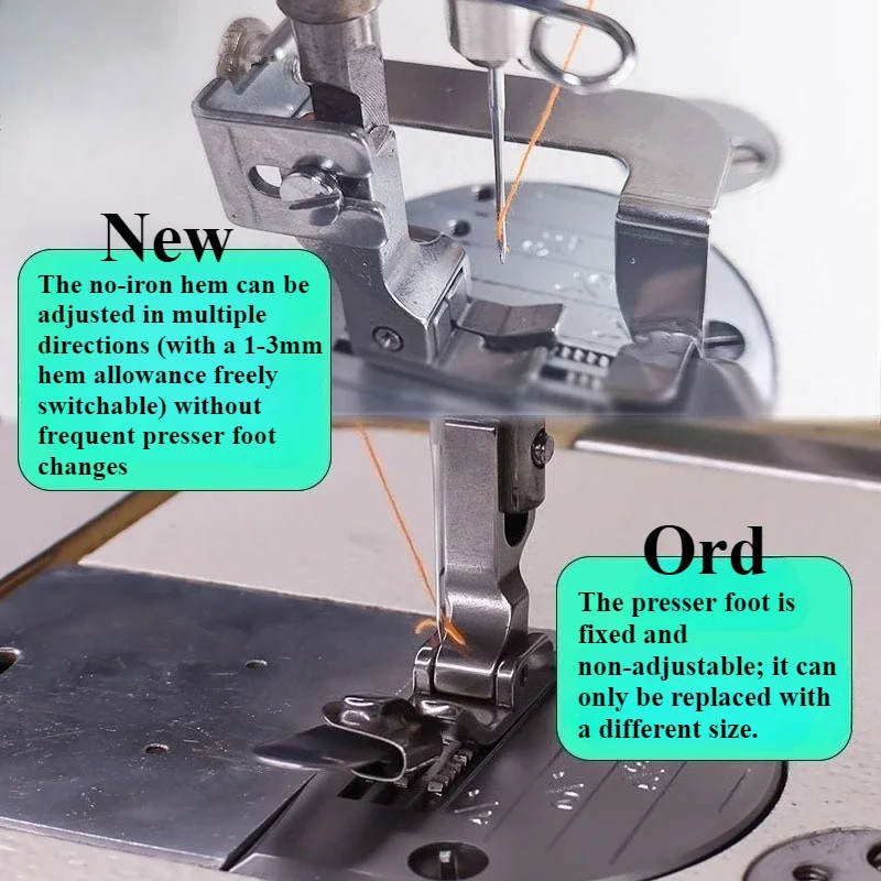 フラットベッドミシン用調整可能なノーアイロンヘマーフット、フ - Workshop Tools Machine のレビューと価格