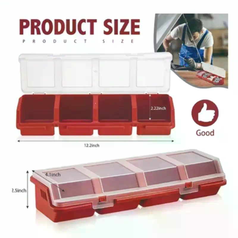 ネジオーガナイザーボックス プラスチック製 4つのコンパート - Workshop Tools Storage のレビューと価格