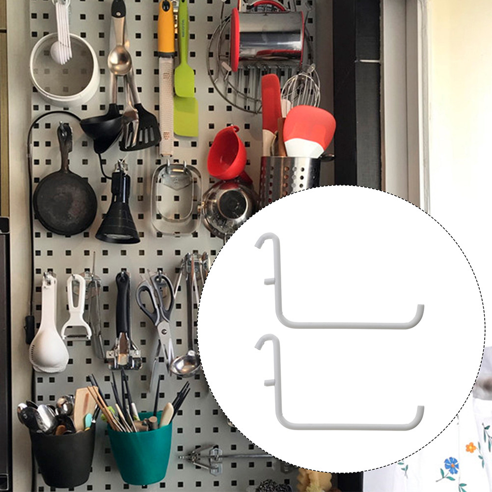 4個入り、金属製で塗装されたペグボード用ブラケットフック。頑 - Workshop Tools Storage のレビューと価格