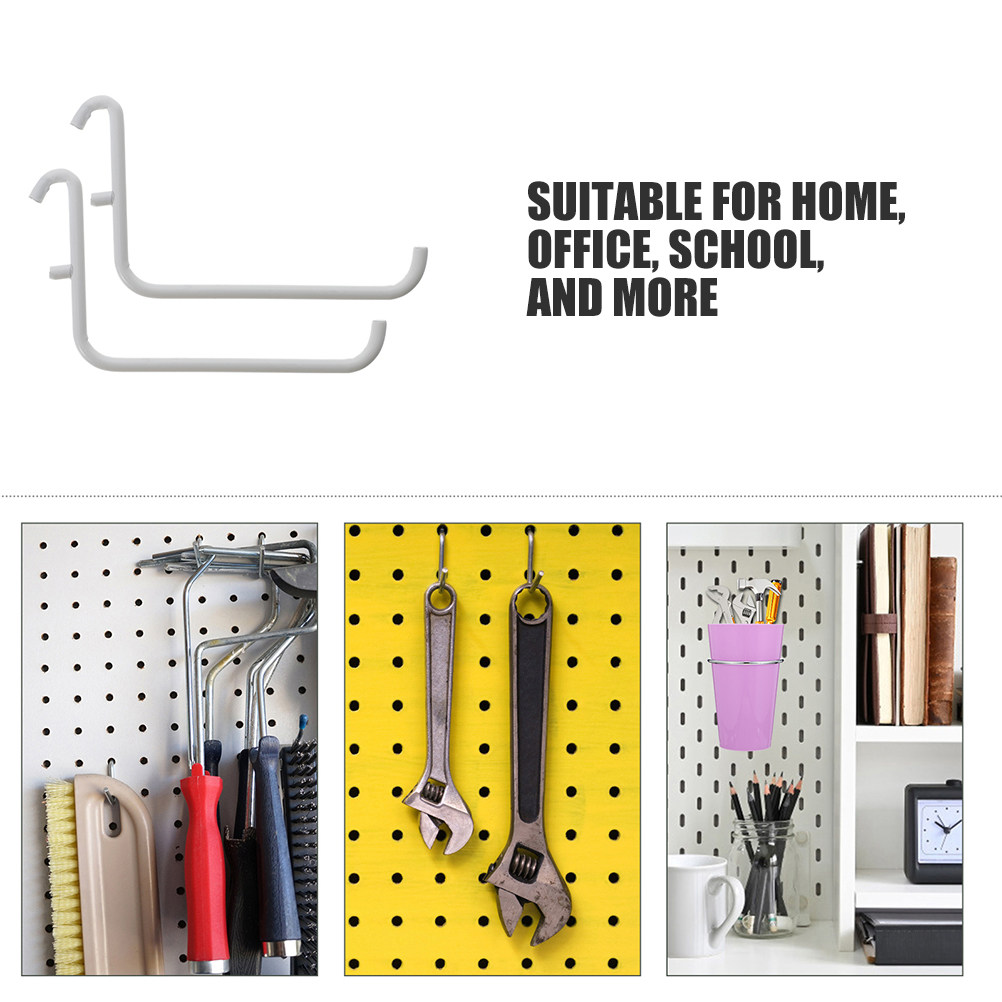 4個入り、金属製で塗装されたペグボード用ブラケットフック。頑 - Workshop Tools Storage のレビューと価格